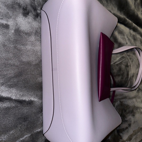 Kate Spade New York crossed grain leather large tote lavender with purple wallet - Picture 2 of 6